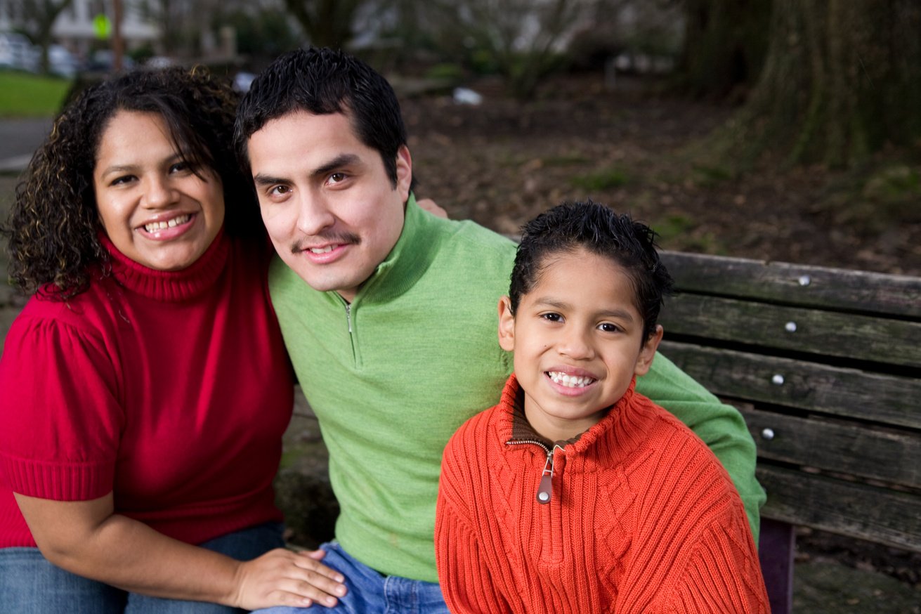 young hispanic family